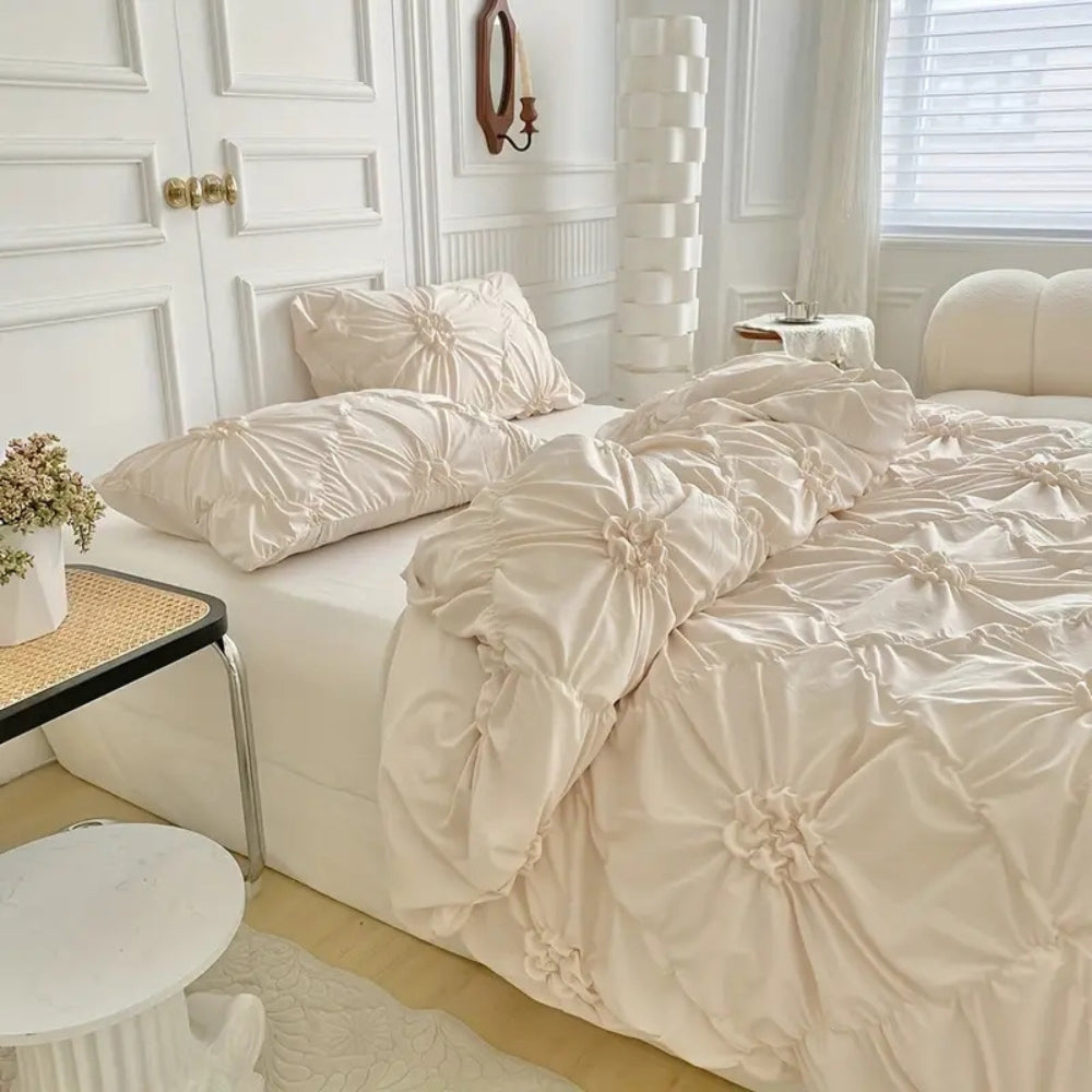 Rüschenblumen Bettbezug-Set – Eleganter Komfort für Ihr Schlafzimmer 4