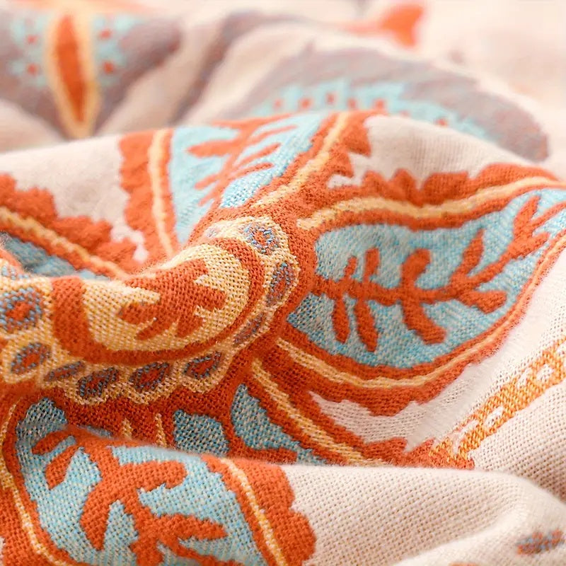Rustikale Boho-Decke 100 % Baumwolle – Stilvolles Blumendesign Für Gemütliche Momente 7