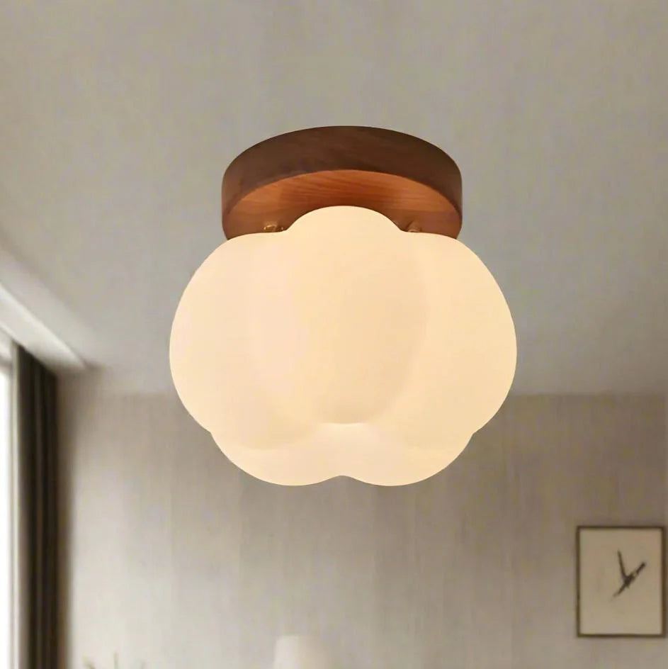 Rustikale Vintage-Deckenlampe Aus Glas Und Holz – Warmes Licht Für Gemütliche Räume 0