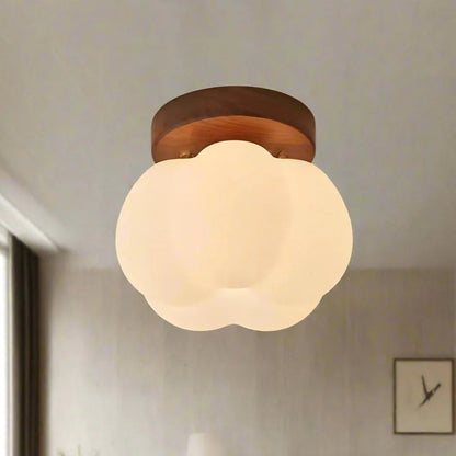 Rustikale Vintage-Deckenlampe Aus Glas Und Holz – Warmes Licht Für Gemütliche Räume 0