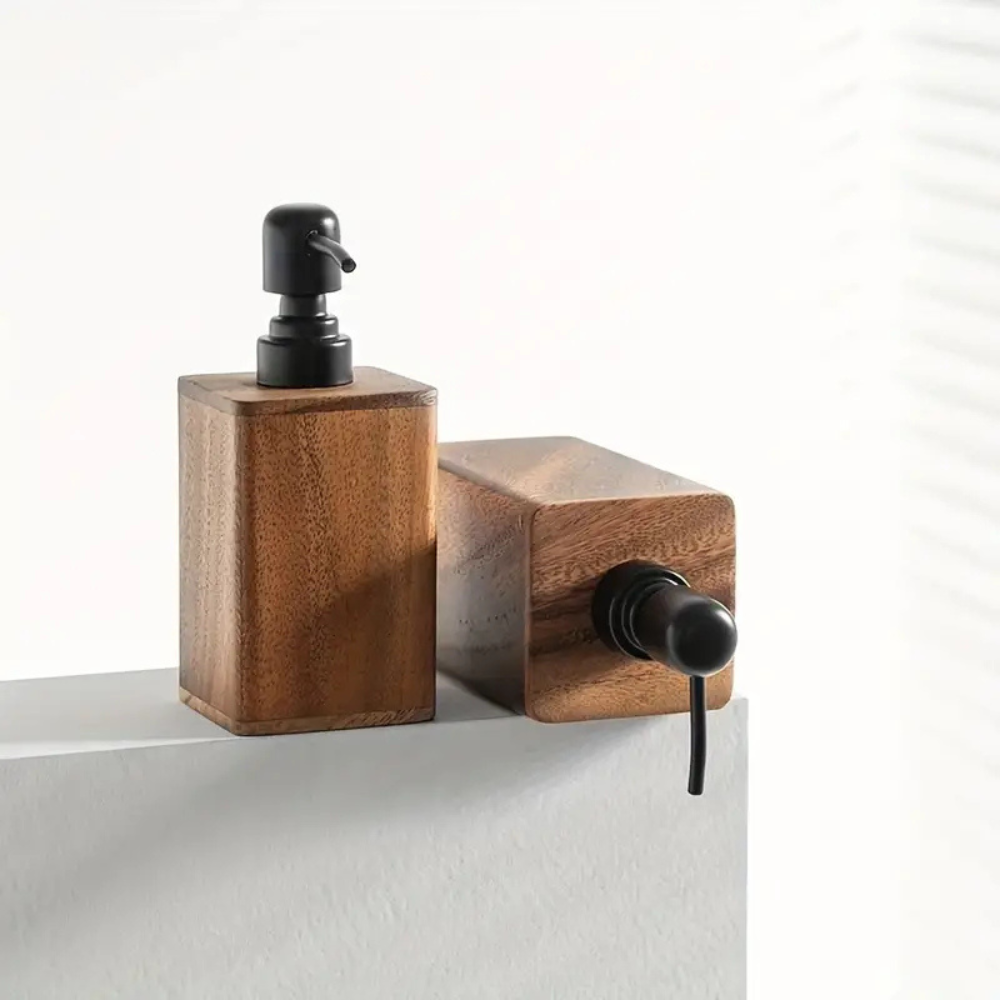 Rustikaler Seifenspender Aus Holz – Elegante Badezimmerdekoration Mit Natürlichem Charme 4