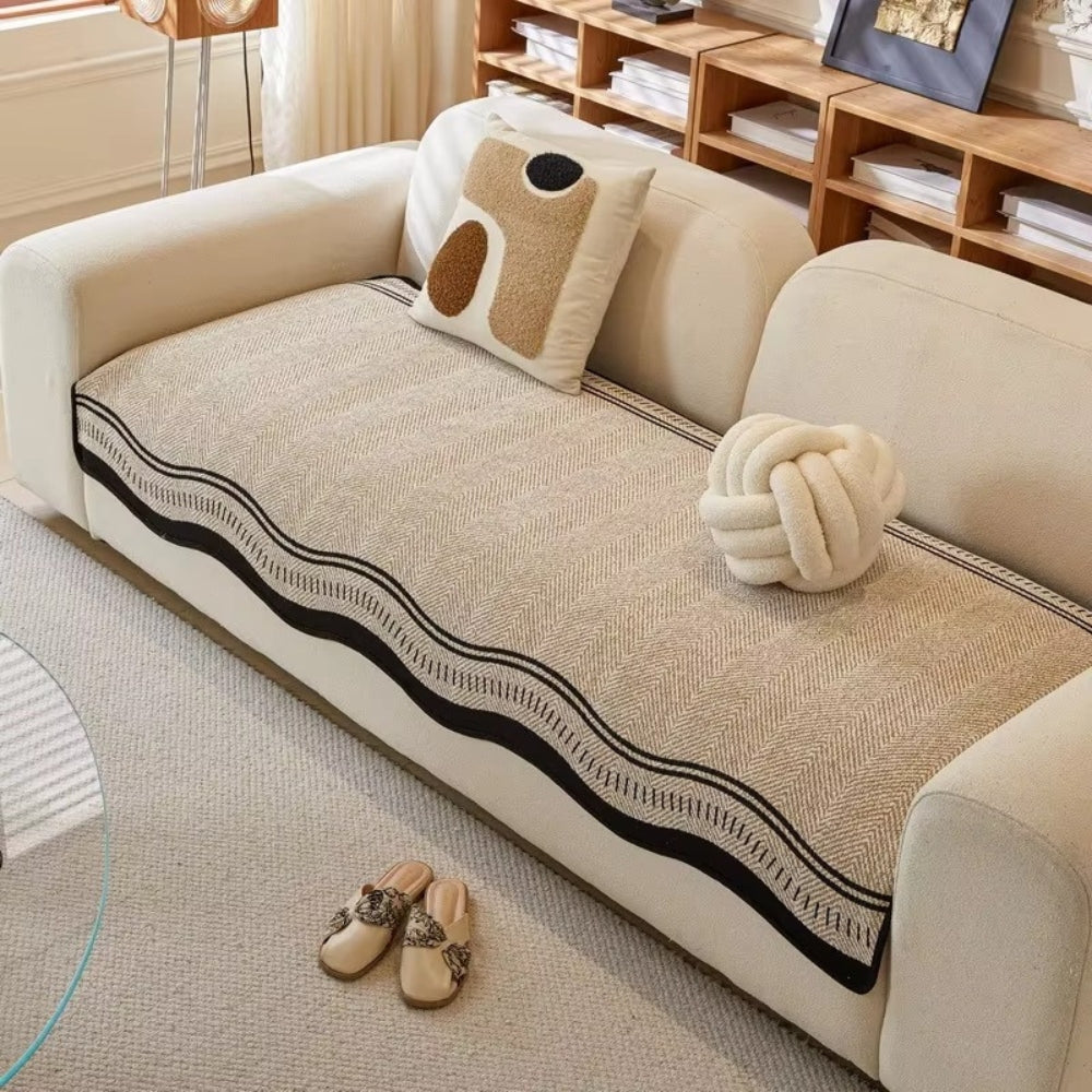 Rutschfester Sofabezug Modern Wave – Eleganter Schutz Für Ihr Wohnzimmer 7