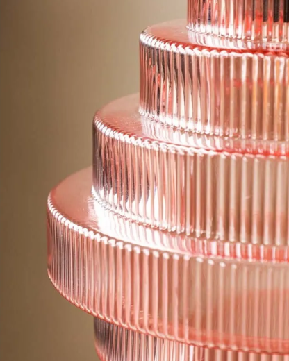 Hängeleuchte Glasrippe Retro – Warmer Lichtschein in Stufenform