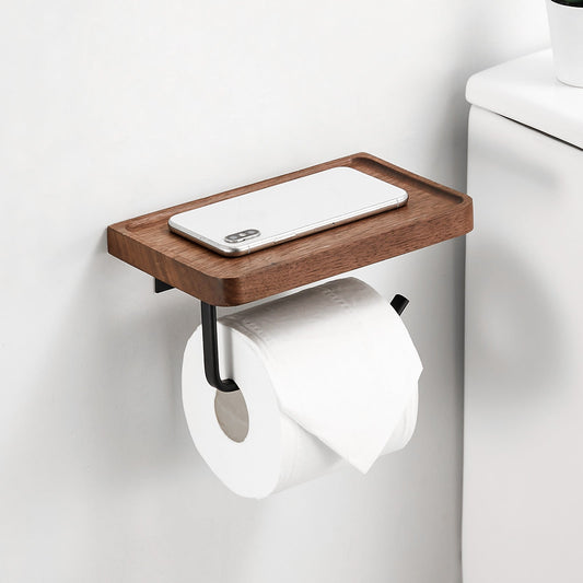 **SARIHOSY Toilettenpapierhalter aus Walnussholz – Praktische Aufbewahrung für Badezimmer und Küche** 0