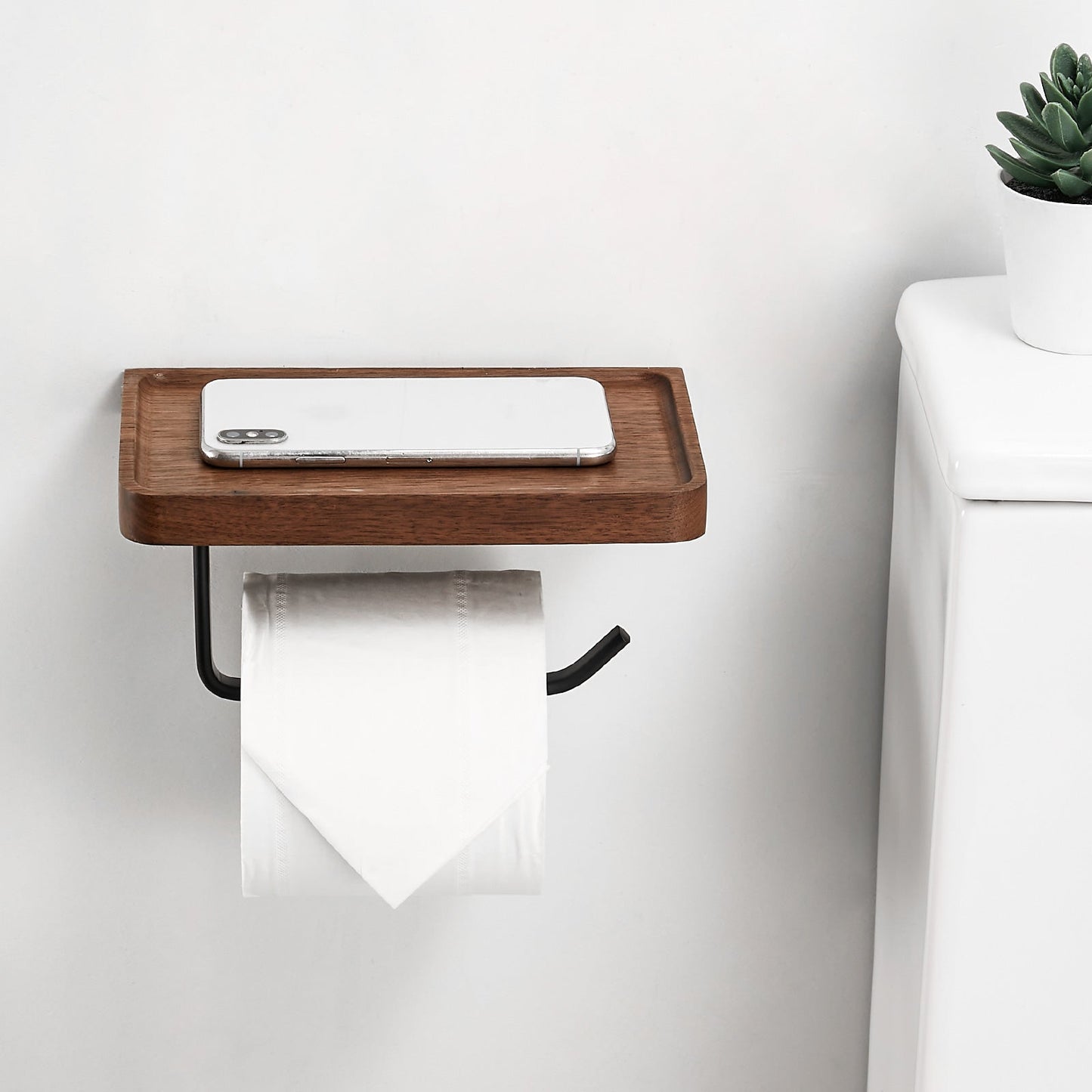 **SARIHOSY Toilettenpapierhalter aus Walnussholz – Praktische Aufbewahrung für Badezimmer und Küche** 2