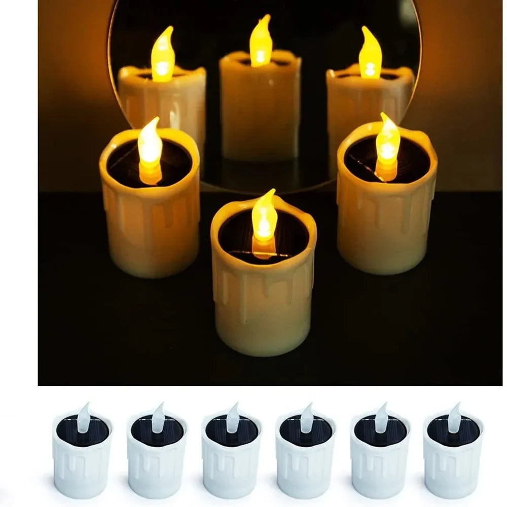 SOLAGLOW Solar-LED-Teelichter Set – Magische Flackernde Lichtspiele 2