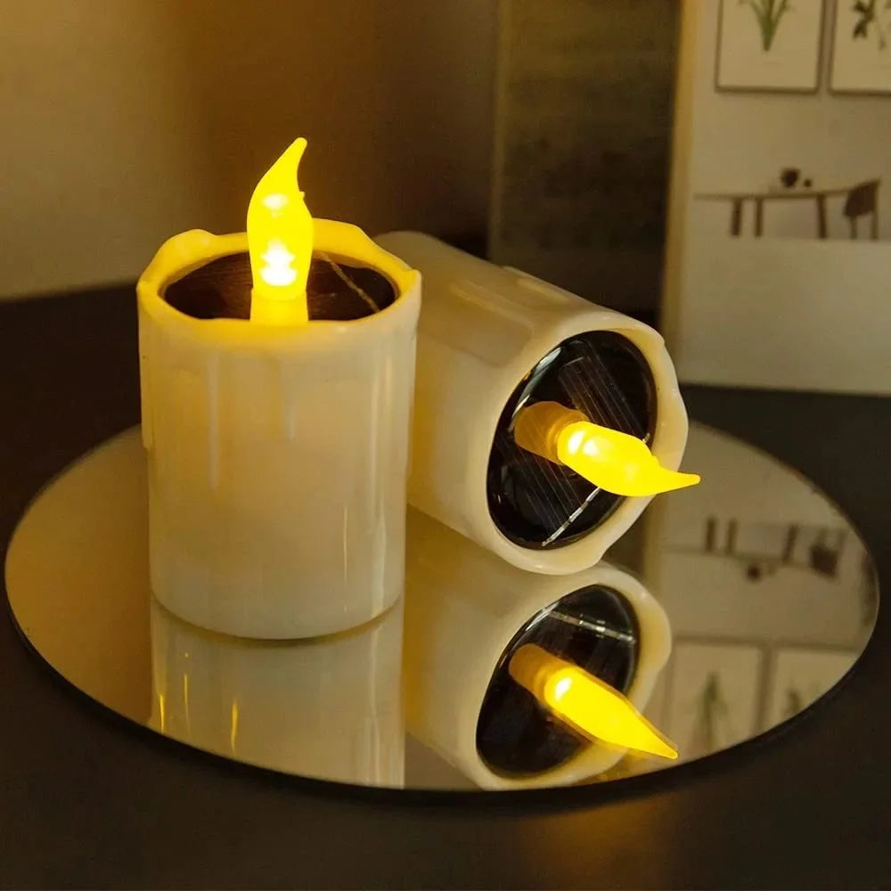 SOLAGLOW Solar-LED-Teelichter Set – Magische Flackernde Lichtspiele 6