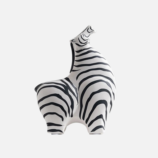 Safari Keramikskulptur Zebra – Verspielt Elegantes Wohnaccessoire 0