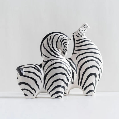 Safari Keramikskulptur Zebra – Verspielt Elegantes Wohnaccessoire 1