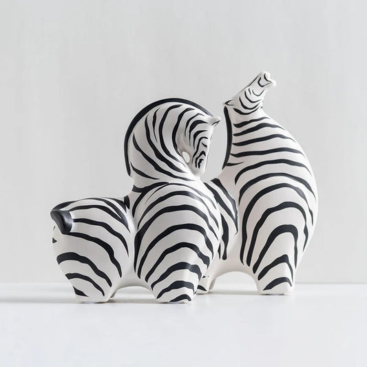 Safari Keramikskulptur Zebra – Verspielt Elegantes Wohnaccessoire 1