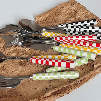Schachbrett Edelstahlbesteck Set – Elegantes Design Für Schachliebhaber 6