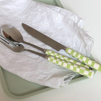 Schachbrett Edelstahlbesteck Set – Elegantes Design Für Schachliebhaber 8