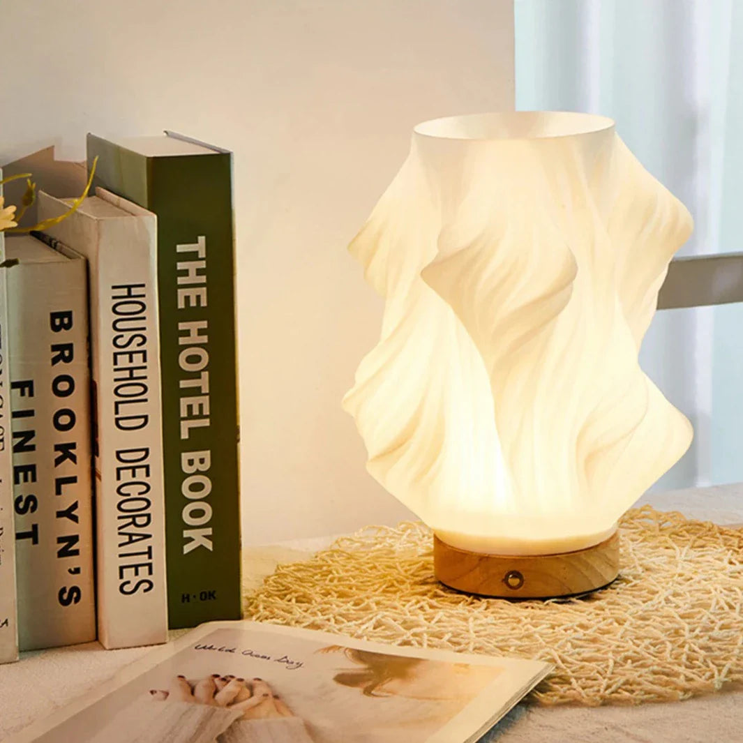 Schicke Spiral-Nachtlichtlampe Gestreifter Schirm – Elegantes Warmes Licht für Modernen Stil 2