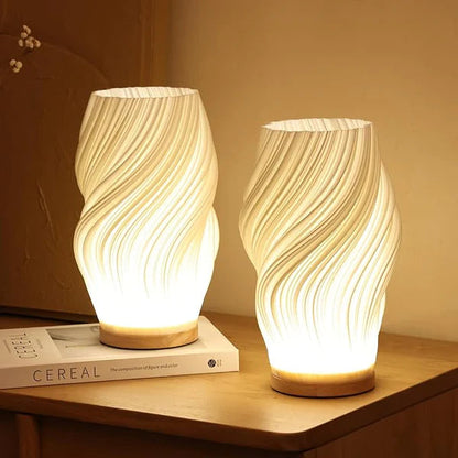 Schicke Spiral-Nachtlichtlampe Gestreifter Schirm – Elegantes Warmes Licht für Modernen Stil 8