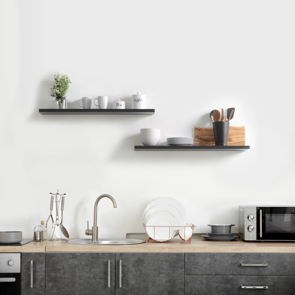 Schlanke Schwebende Regale MDP-Holz – Elegante Minimalistische Raumgestaltung 0