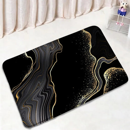 Schwarz-Weißer Marmor Duschvorhang-Set – Elegantes Badezimmer-Dekor für Stil 26