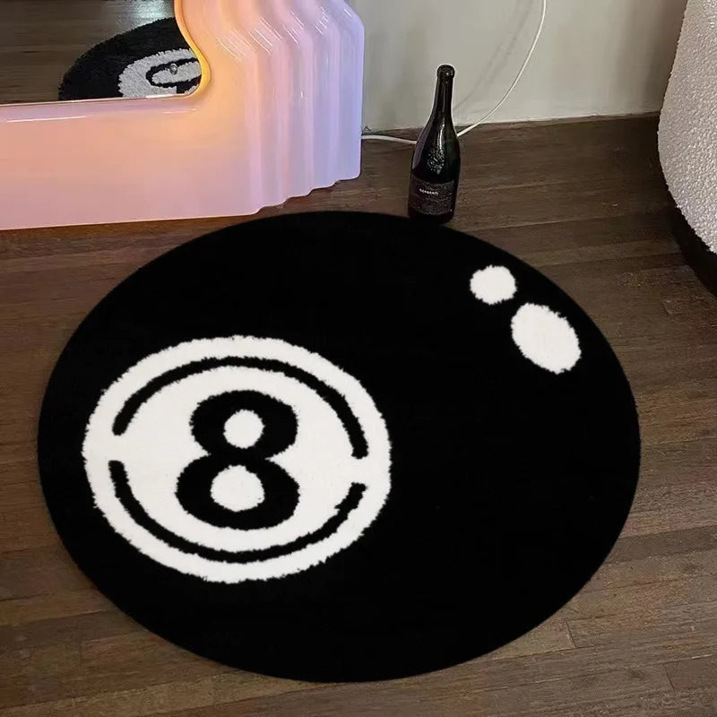 Schwarzer Billard-Teppich Mit 8 Bällen – Rutschfeste Eleganz Für Ihr Zuhause 1