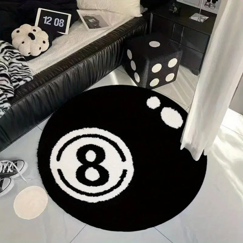 Schwarzer Billard-Teppich Mit 8 Bällen – Rutschfeste Eleganz Für Ihr Zuhause 2