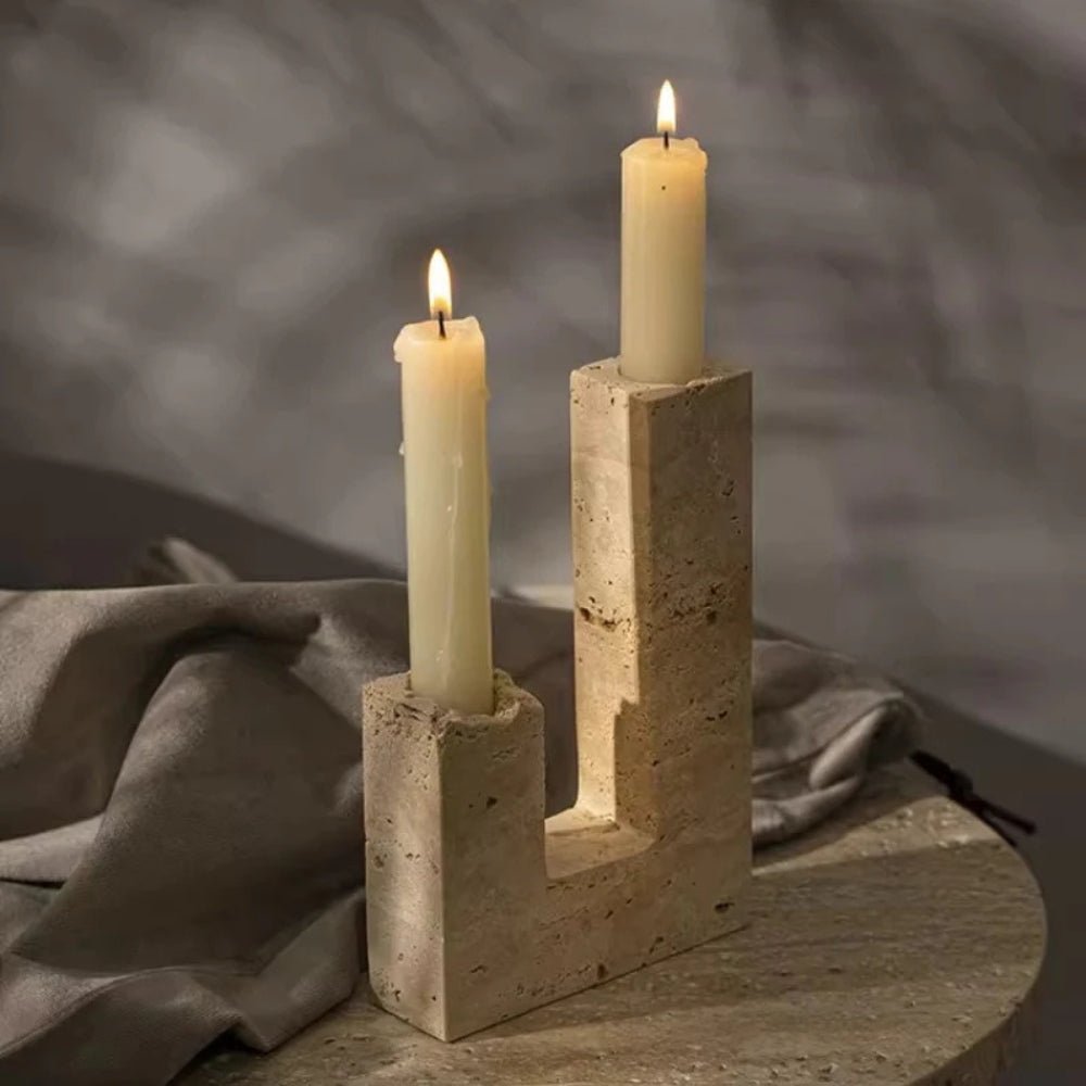 Skulpturaler Travertin-Kerzenhalter – Elegante Akzente Für Ihr Zuhause 7