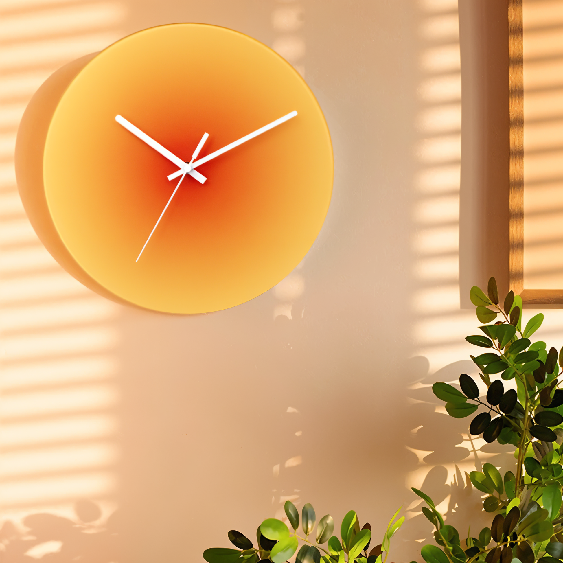 Sonnenuntergang Wanduhr Glasrahmen – Ruhevolle Zeitmessung Mit Farbenfrohem Design 0