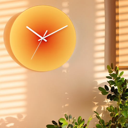 Sonnenuntergang Wanduhr Glasrahmen – Ruhevolle Zeitmessung Mit Farbenfrohem Design 0