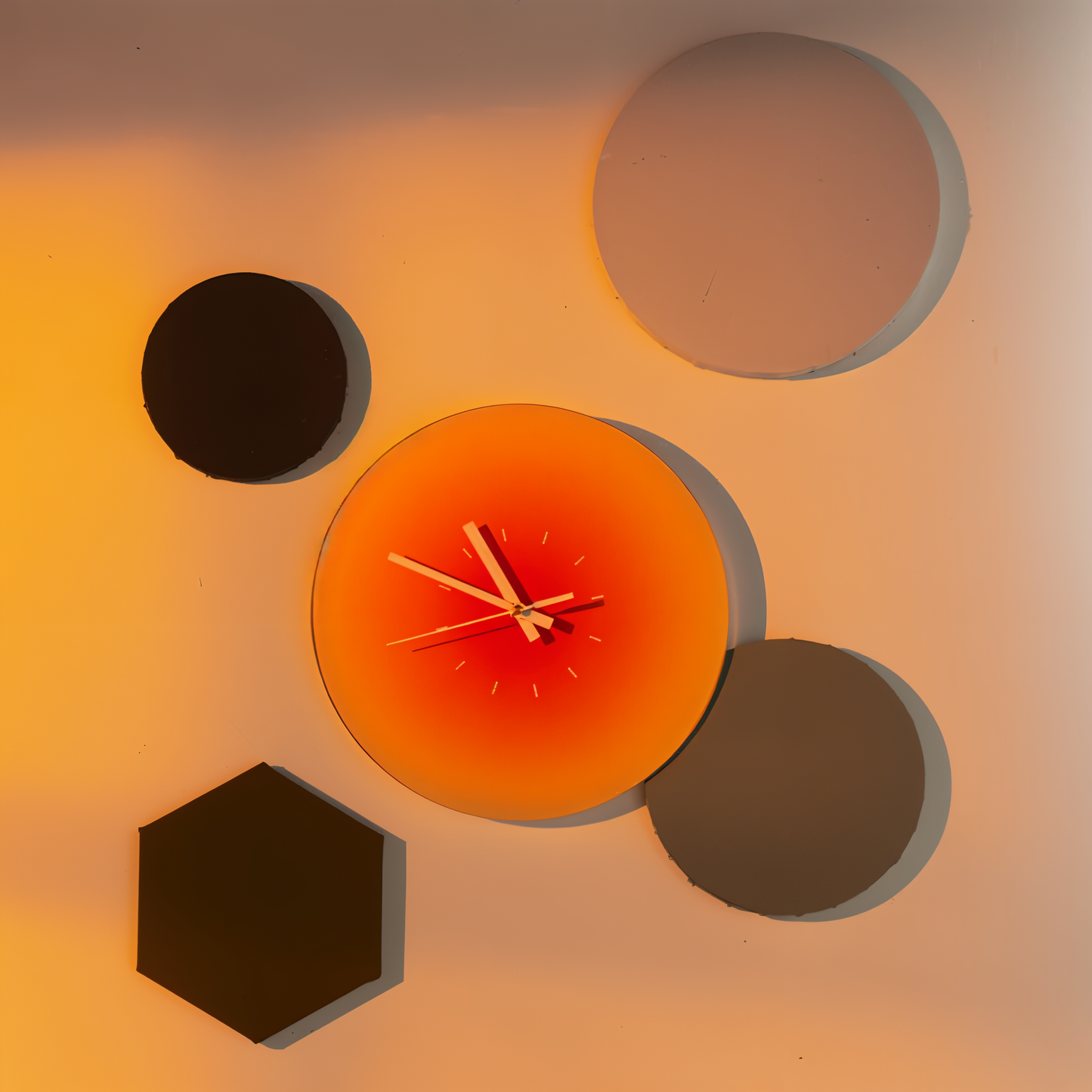 Sonnenuntergang Wanduhr Glasrahmen – Ruhevolle Zeitmessung Mit Farbenfrohem Design 2