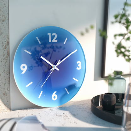 Sonnenuntergang Wanduhr Glasrahmen – Ruhevolle Zeitmessung Mit Farbenfrohem Design 3