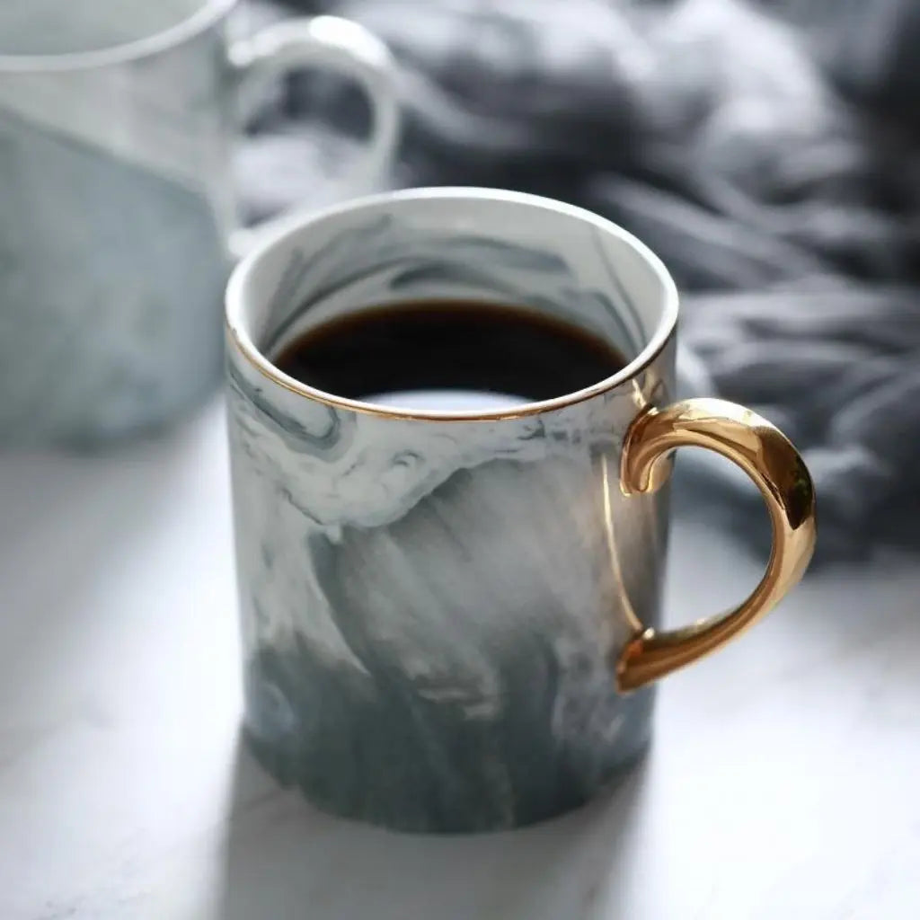 Sophia Marmor-Kaffeetasse Mit Goldenem Griff – Stilvolles Design Für Kaffeemomente 1