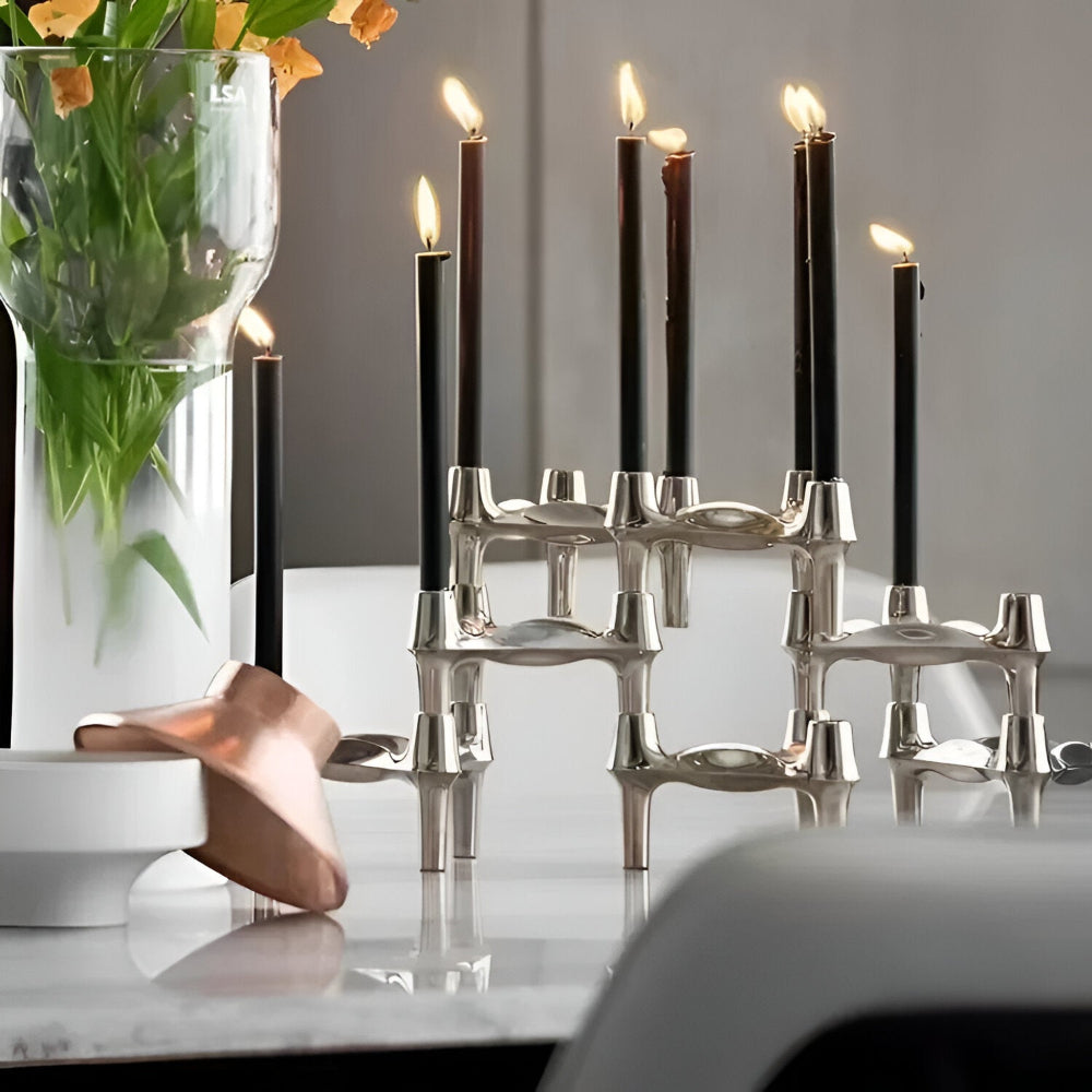 Stylischer Silberner Kerzenhalter aus Metall – Elegante Dekoration für Ihr Zuhause 6