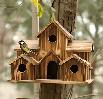 Sylion Hängendes Holzvogelhaus – Gemütlicher Rückzugsort Für Vögel 0