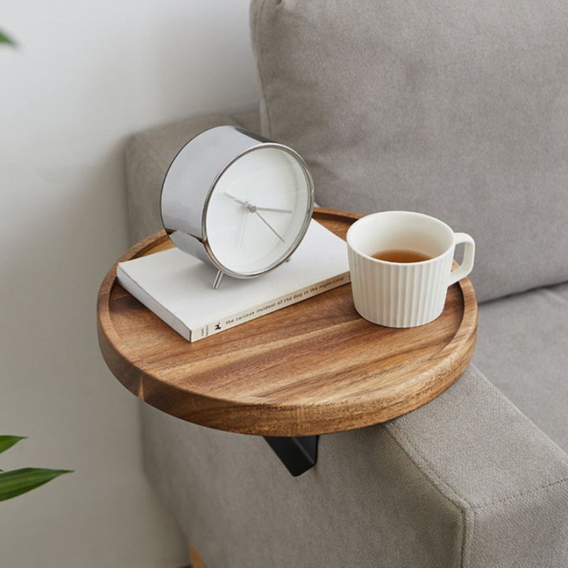 Taavita Clip-On-Tablett Aus Massivholz – Elegante Lösung Für Getränke Und Snacks 2