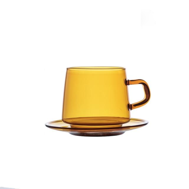Teetasse Aus Farbigem Glas Mit Untertasse – Stilvolles Trinkerlebnis Für Teeliebhaber 0