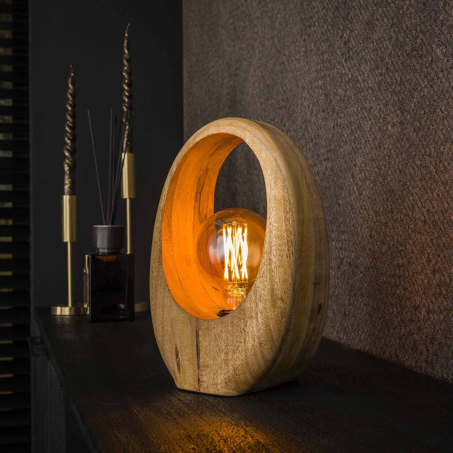 Tischlampe Bio Brenn Mangoholz – Stilvolle Natürliche Akzente für Ihr Zuhause 0