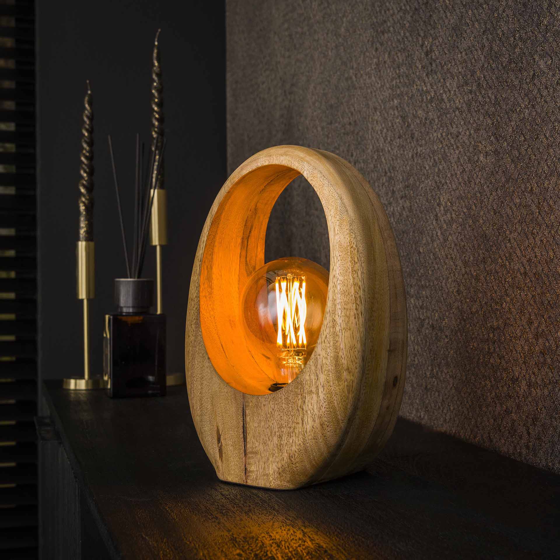 Tischlampe Bio Brenn Mangoholz – Stilvolle Natürliche Akzente für Ihr Zuhause 0