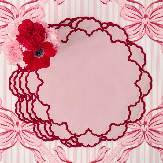 Tischsets Lily Rosa Rot – Abwaschbare Eleganz Für Romantische Anlässe 0