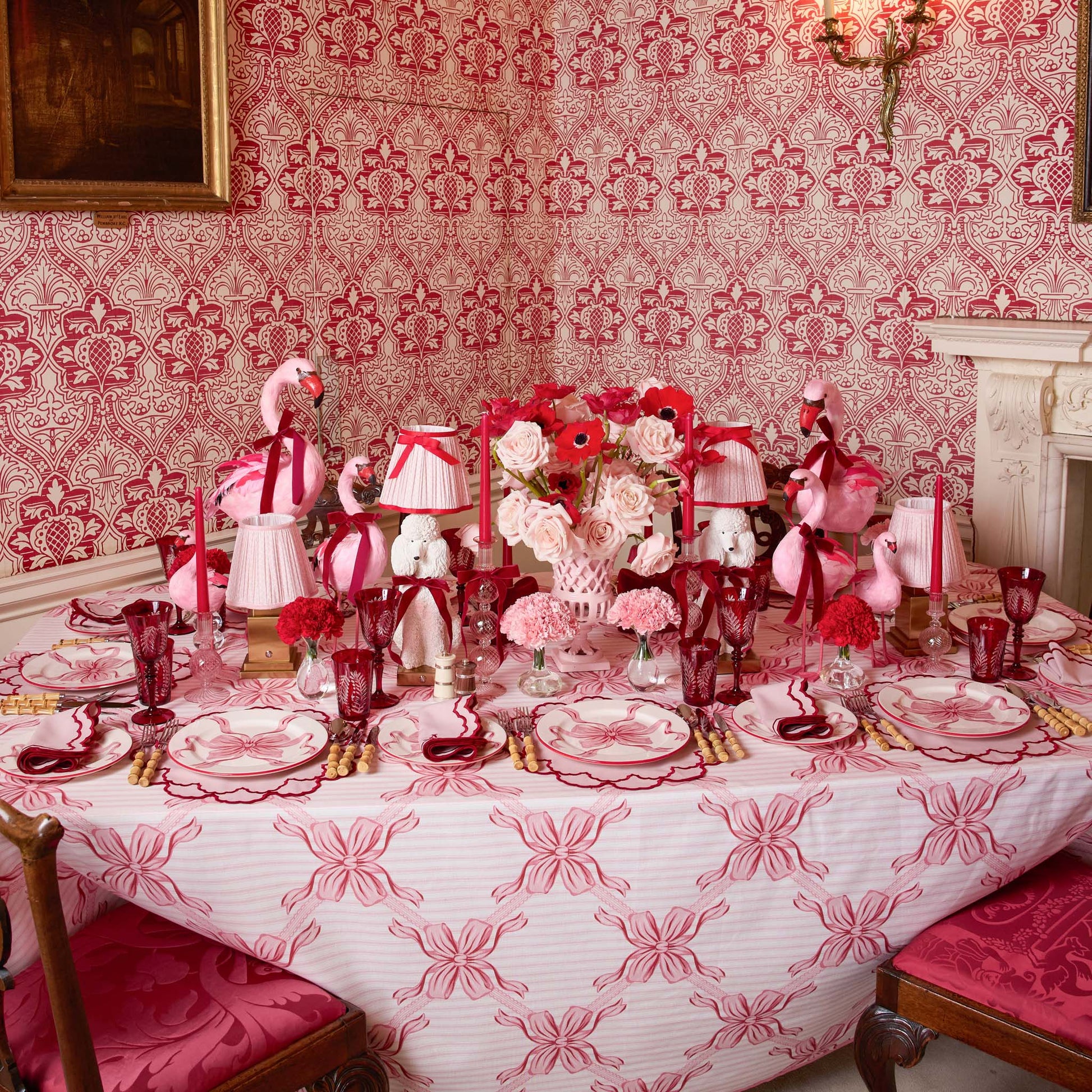 Tischsets Lily Rosa Rot – Abwaschbare Eleganz Für Romantische Anlässe 2