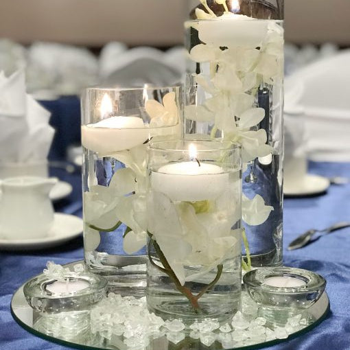Trio-Vasen-Set mit Seidenblumen – Stilvolle Eleganz für Ihre Feier 0