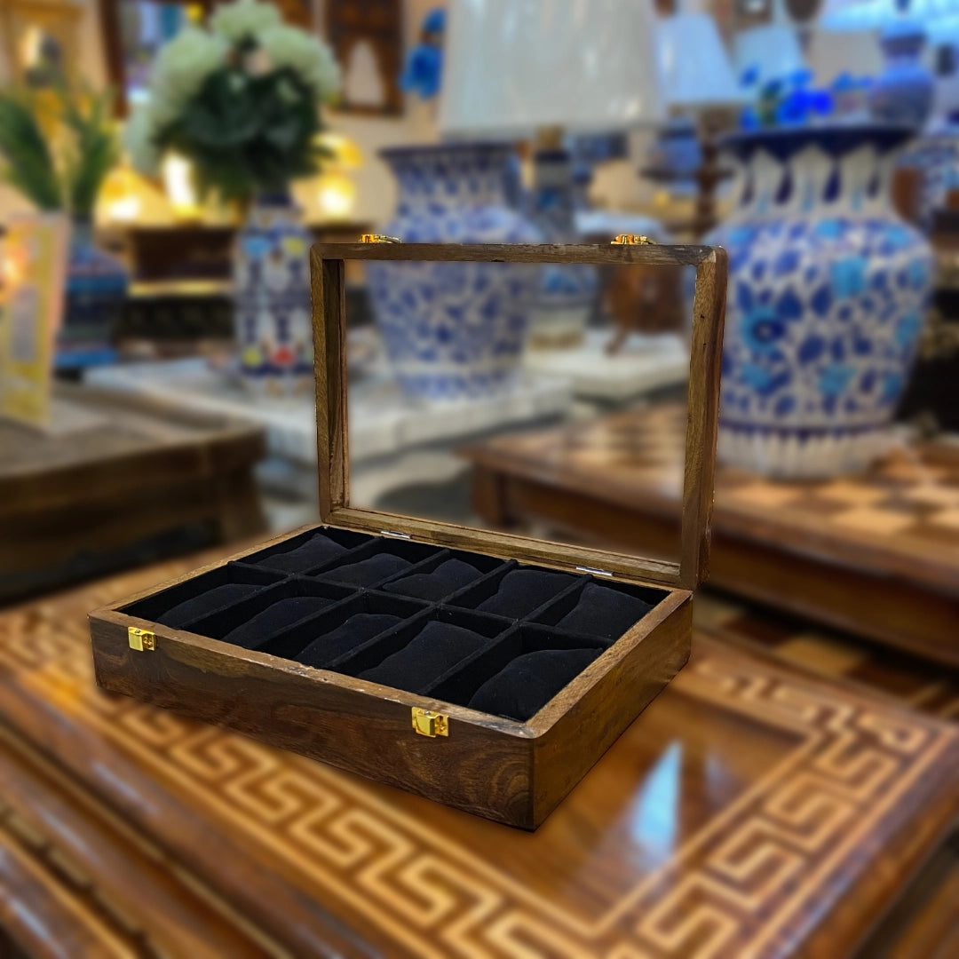 Uhrenbox Für 10 Uhren Aus Sheesham-Holz – Elegante Aufbewahrung Für Ihre Zeitmesser 6