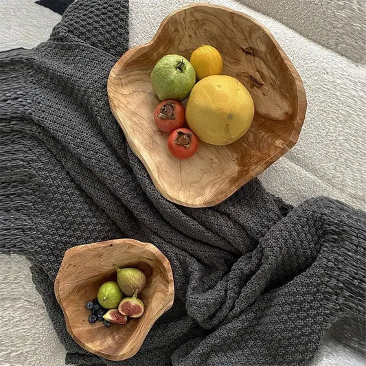 Unregelmäßige Obstschale Aus Naturholz – Stilvolle Präsentation Für Frisches Obst 0