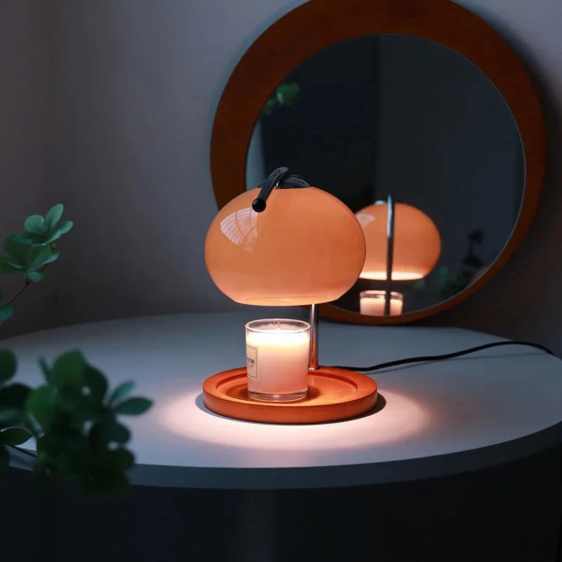 **Vintage Glas-Kerzenwärmer-Tischlampe – Elegante Atmosphäre für Ihr Zuhause** 2