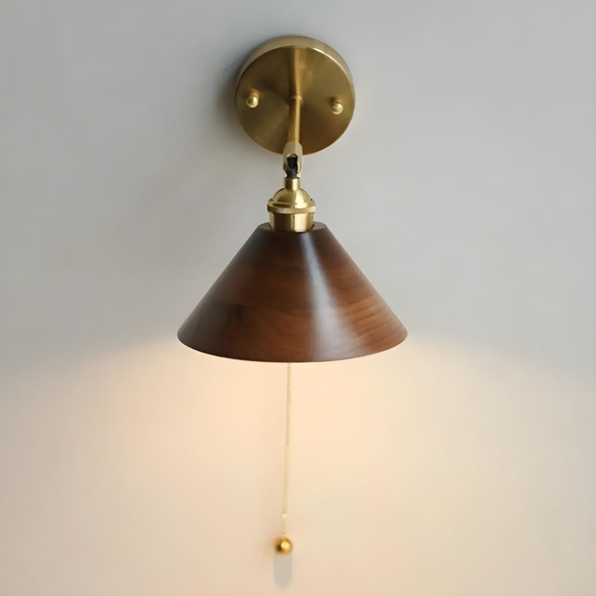 Vintage Wandleuchte Holzschirm – Warmes Licht für Gemütliche Räume 2