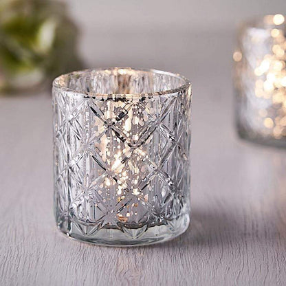 Votivkerzenhalter Aus Quecksilberglas – Geometrisches Design Für Elegante Akzente 1