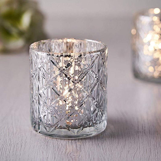 Votivkerzenhalter Aus Quecksilberglas – Geometrisches Design Für Elegante Akzente 1