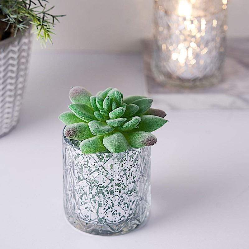 Votivkerzenhalter Aus Quecksilberglas – Geometrisches Design Für Elegante Akzente 3