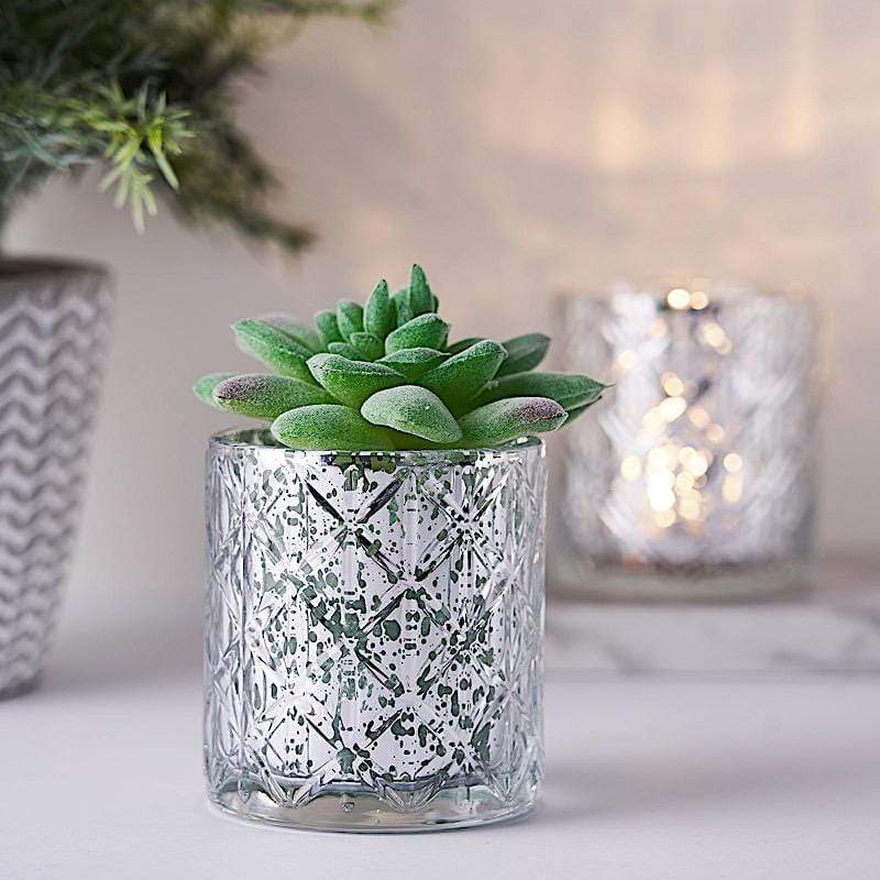 Votivkerzenhalter Aus Quecksilberglas – Geometrisches Design Für Elegante Akzente 4