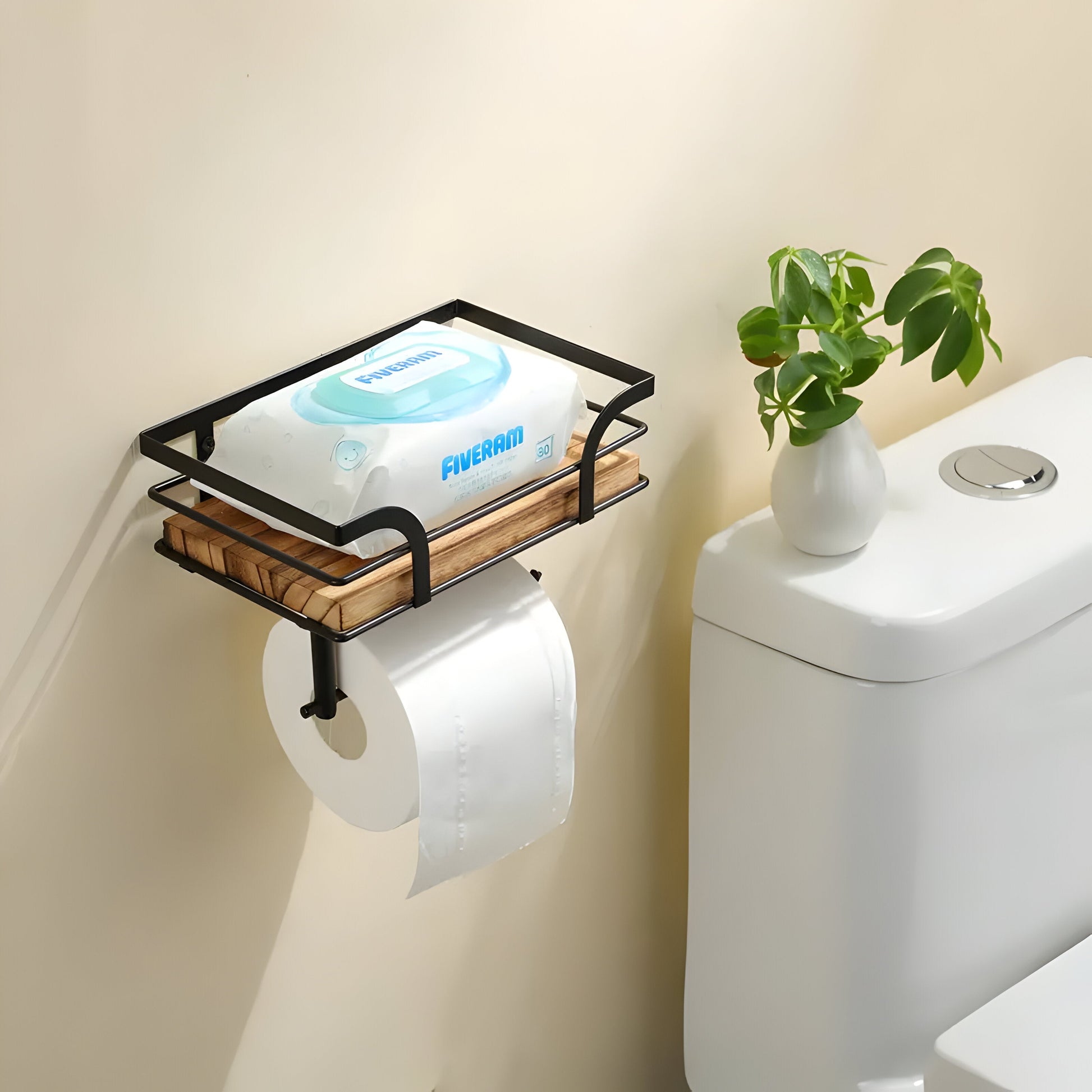 Wandregal Holz Mit Papierhalter – Elegante Lösung Für Ihr Badezimmer 5