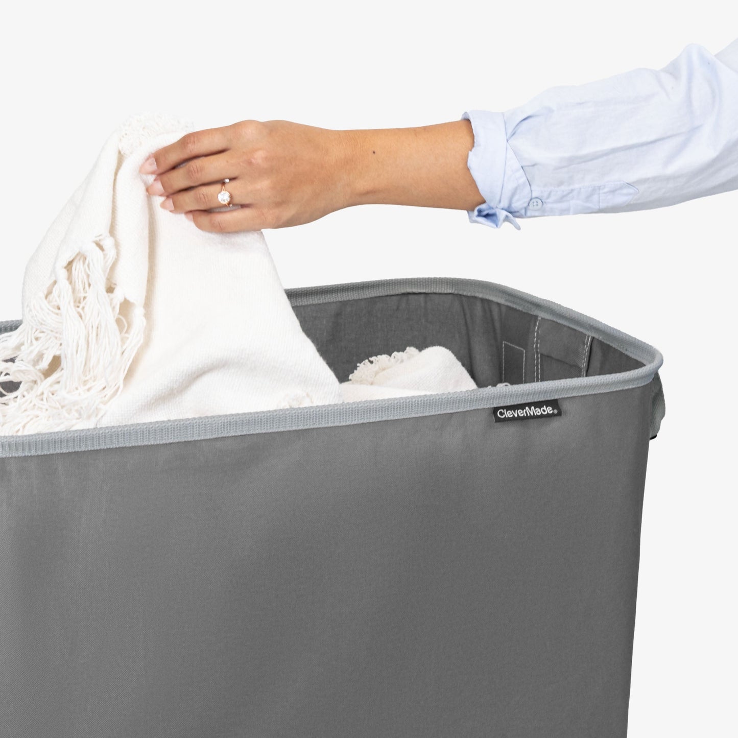Zusammenklappbarer Wäschekorb Grau – Praktische Lösung Für Wäscheorganisation 5