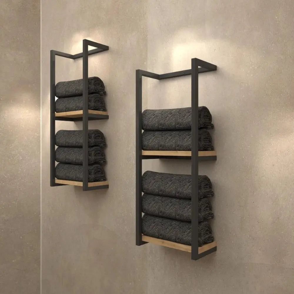 Zweistöckiges Badezimmerregal Holz Metall – Elegante Aufbewahrung Für Ihr Bad 0
