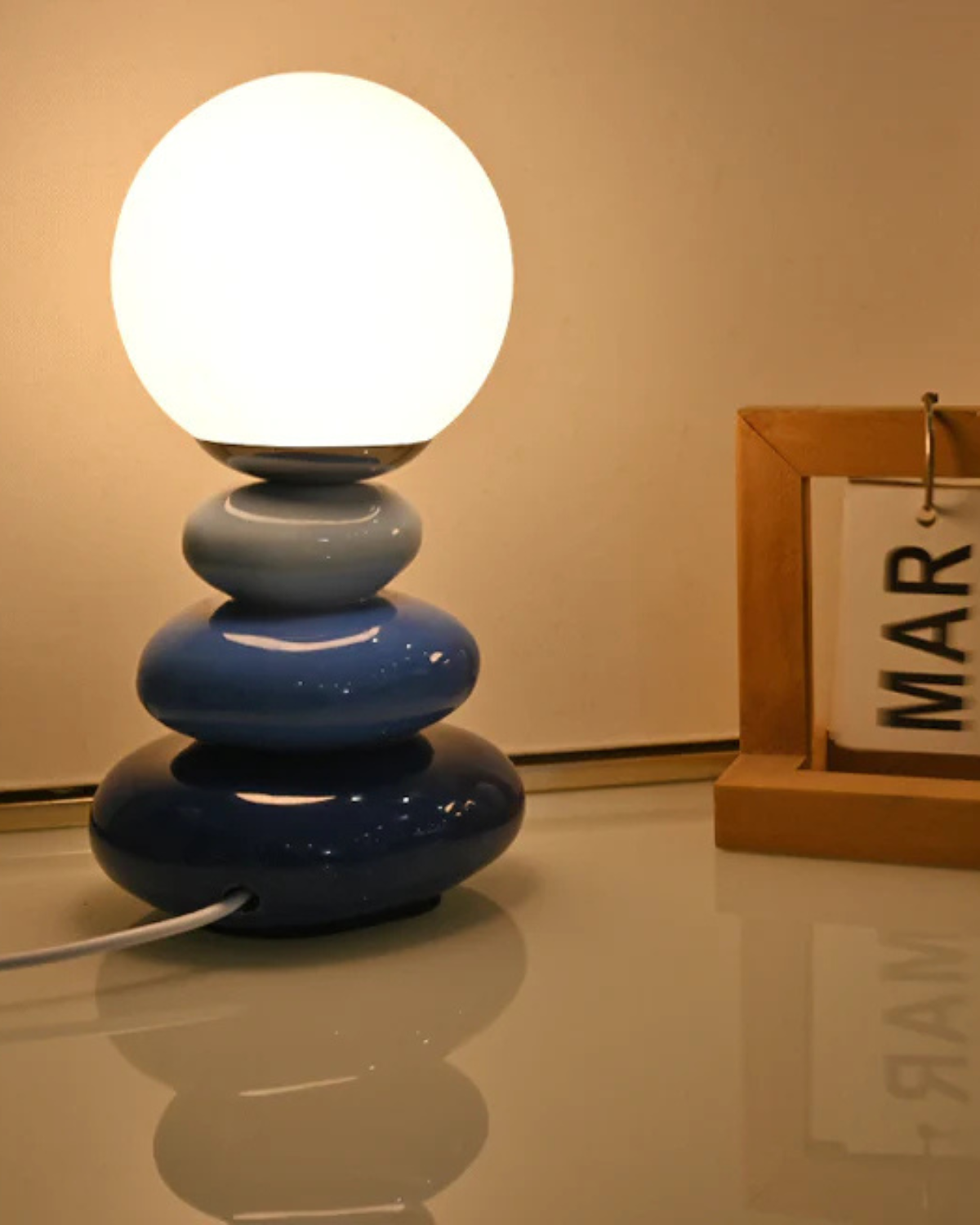 Tischlampe Steinblau - Stilvolle Akzentbeleuchtung