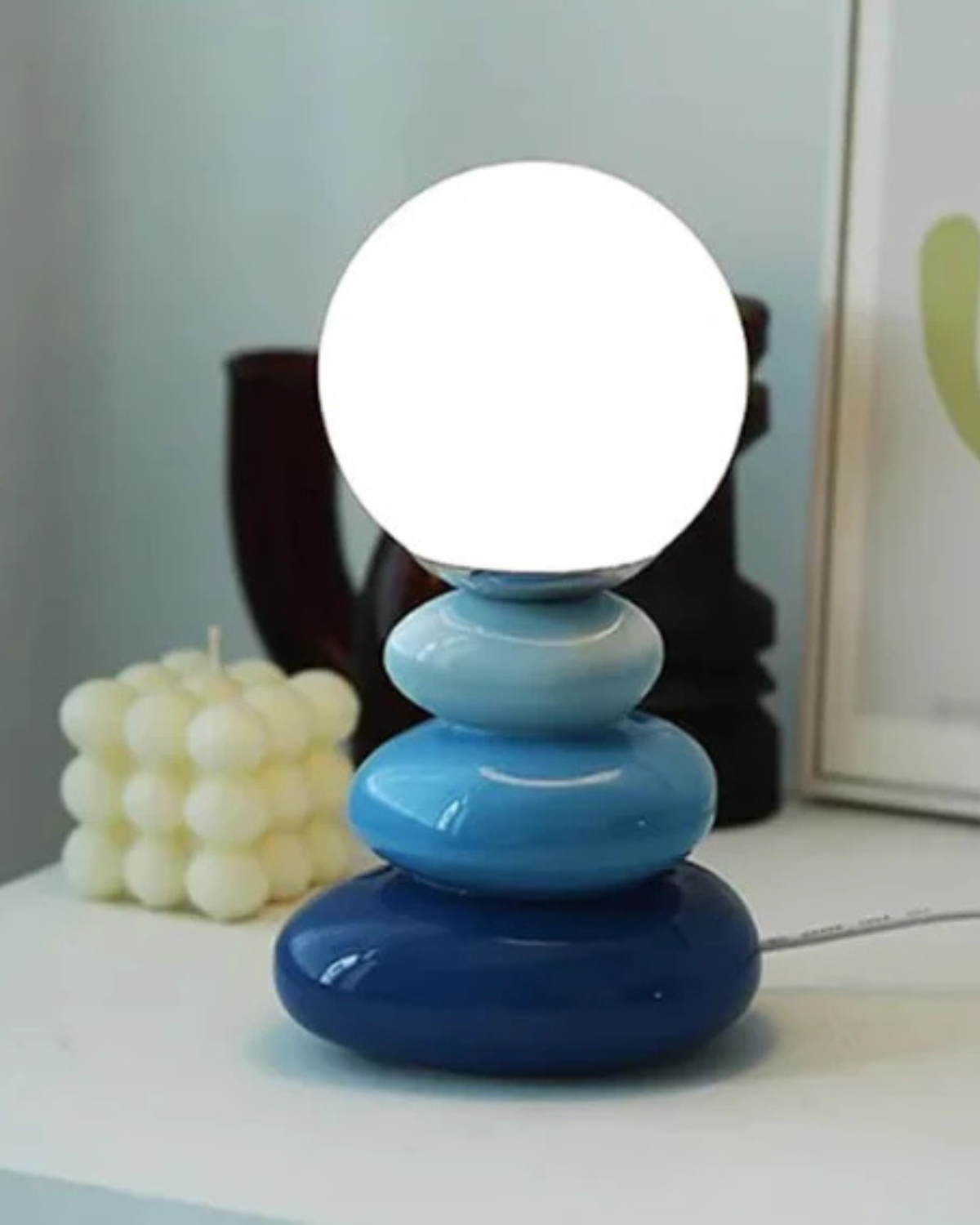 Tischlampe Steinblau - Stilvolle Akzentbeleuchtung